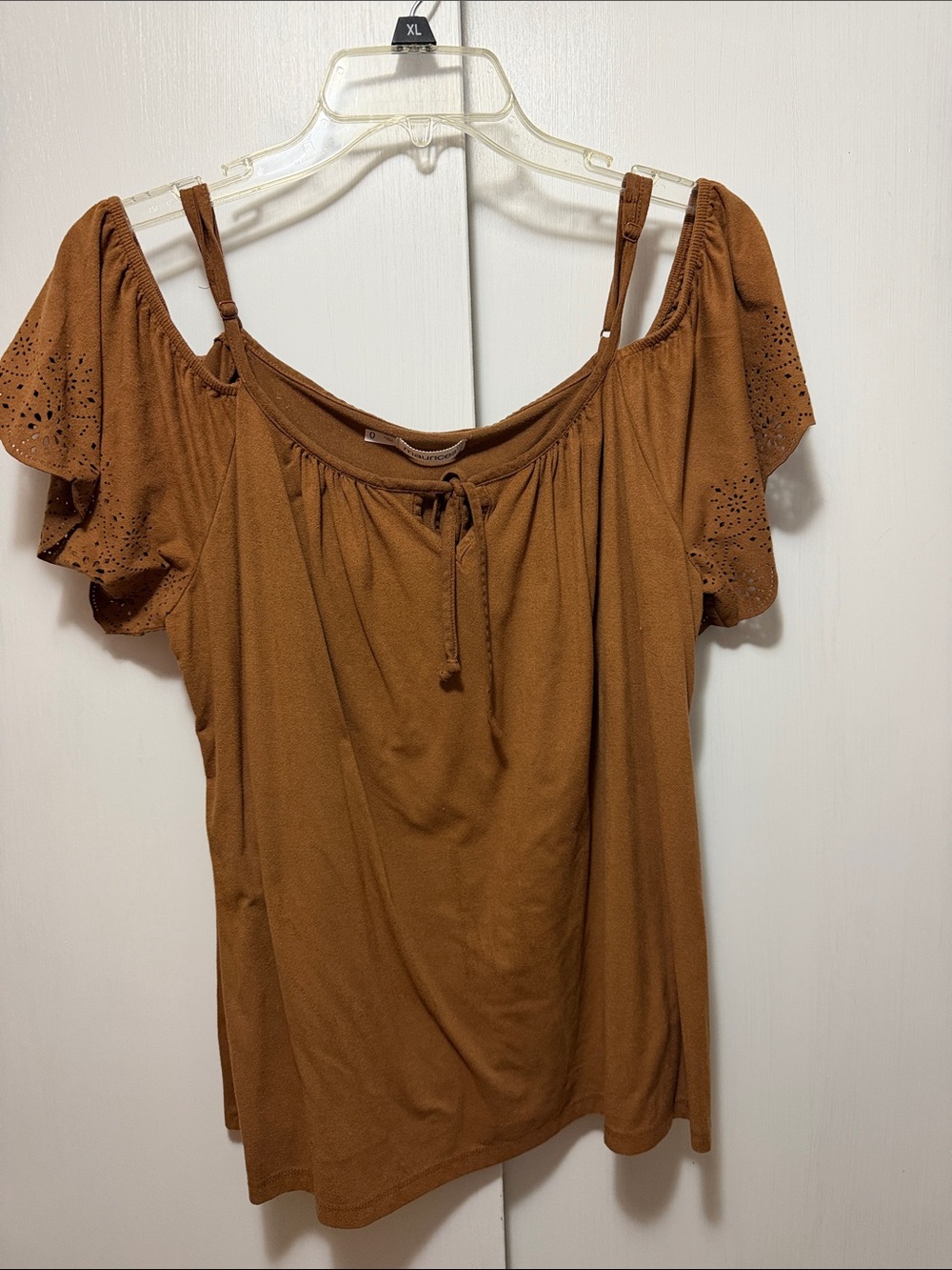 Women's Off-Shoulder Ruffle Sleeve Top - Brown - Maurice’s